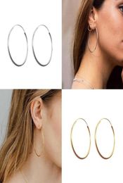 Hoop Huggie Aide 925 Sterling Silver 50mm Big Circle Earrings For Women Girls Party Night Club Gold Earring Hyperbole Pendientes1184711