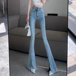 Women's Jeans Casual Skinny Women Stretched Pencil 2024 Summer Ladies Pantalon High Waist Slim Female Split Denim Blue Trousers