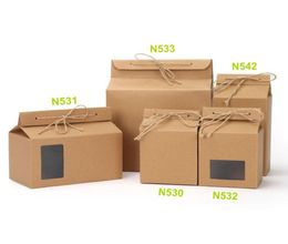 Tea Packaging Box Gift Wrap Cardboard Kraft Paper Bag Folded Food Nut Food Storage Standing Up Packing C0616G074511475