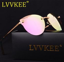LVVKEE 2020 Brand Designer Polarized Sunglasses rimless Women039s Glasses Metal Frame Steampunk Anti Glare Goggles uv4001039233