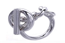 925 Sterling Silver Rope Chain Ring With Hoop Lock For Women French Popular Clasp Ring Sterling Silver Jewelry Making4055123