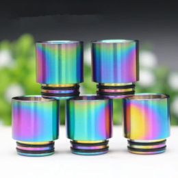 810 Drip Tips Rainbow Colour Stainless Steel SS Drip Tip for 810 Thread Wide Bore Mouthpiece TFV8 TF12 Prince Tank Atomizer ZZ