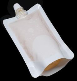 812cm 100ml 100Pcs Lot White Empty Doypack Spout Pack Bag Drinking Storage Stand Up Spout PE Plastic Pouch Jelly Juice Pocket2089103