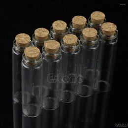 Bottles 10 Pcs 20ml 22 80mm Empty Tiny Small Clear Cork Message Glass Vials G03 Drop Ship