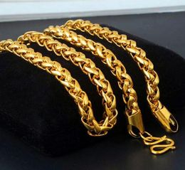 6mm Men039s 18K Gold Plated Thick Chain Vintage Necklace 240399695991