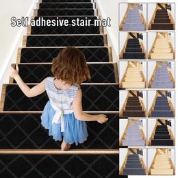 Carpets 5/10 Pcs Stair Tread Carpet Mats Self Adhesive Non-Slip Water Absorption Mat Step Rugs Safety Mute Floor Pad 76x20CM