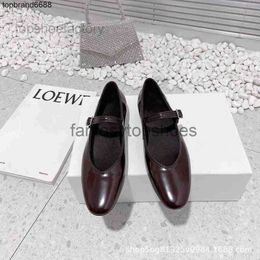 The Row new TR shoes flat Rois2022 Designers belt Women shallow mouth small square head Mary Jane shoes for women Size 34-39 4D31 I71Q