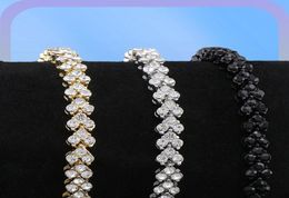 hip hop diamonds tennis bracelet men trendy simple chain jewelry 8 26 inches three colors golden silver black270C3572624