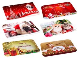 Christmas Mat Cute Santa Claus Elk Floor Mat Xmas Nonslip Doormat Kitchen Bathroom Decor Christmas Decoration For Home9725155