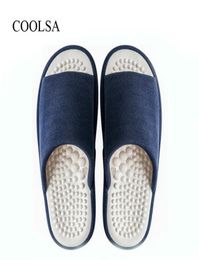 COOLSA Men039s Summer Indoor Flat Solid Massage Slippers Men039s Room Nonslip Home Slippers Drop Whole Slides4800636