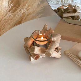 Candle Holders Wooden Creative Holder Modern Coffee Table Decor Incense Candlestick Jars Wedding Soporte Vela Home BJ50ZT