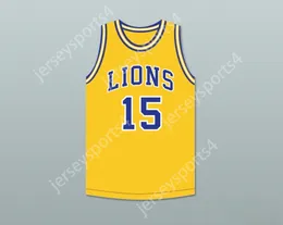 CUSTOM NAY Name Mens Youth/Kids JEFF HORNACEK 15 LYONS TOWNSHIP HIGH SCHOOL LIONS YELLOW GOLD BASKETBALL JERSEY 1 TOP Stitched S-6XL