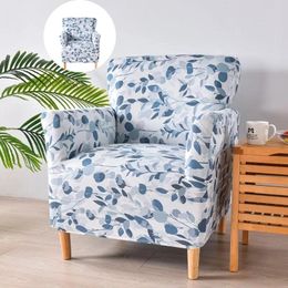 Chair Covers Flowers Printed Tub Cover Stretch Spandex Club Sofa Armchair Slipcover For Living Room Single Bar Counter