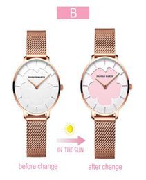 Cool Design Stainless Steel Wristband Flower Face With Changing Color Women Watches Bracelet Watch Ladies Wristwatches9126877