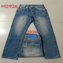 Men's True Jeans Long Trousers Mens Coarse Line super religion Jeans Clothes Man Casual Pencil Blue Black Denim Pants M2926 310W