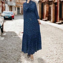 Ethnic Clothing Women Solid Lapel Lace Maxi Dress Elegant Slim Long Sleeve Pleated Hollow Out Dresses Lady Chic Shoulder Padded Street Robes