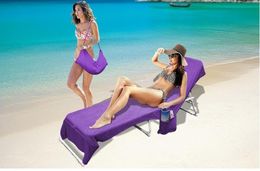 Microfiber Towel Lounger Bag Beach Towel Sun Lounger Bed Holiday Garden Lounge Pockets Carry Bag6455476
