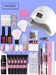 Nail Kit Set 48w LED Lamp Nail Gel Polish Set Quick Building For Extensions Hard Jelly Manicure5609551
