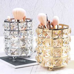 Cosmetic Organizer Fashionable womens makeup brush bucket cosmetics storage box pencil vase comb container Q240429