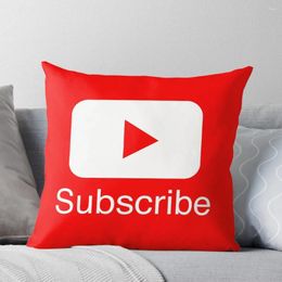 Pillow You Tube Subscribe Play Button Videos VLoggers Live Stream Throw Room Decorating Items Couch Pillows