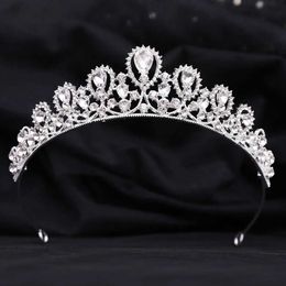 Tiaras Korean Elegant Bridal Dress Crystal Small Crown For Women Girls Queen Tiaras Crown Birthday Party Hair Dress Accessories