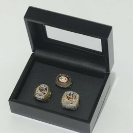 Cmxy Band Rings Rugby Kansas Chieftain Championship Ring Solid Black Wooden Box Set of 3 Pieces 1969 2019 2023