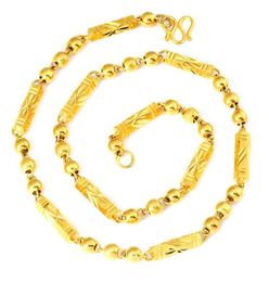 Chains No Fade Vietnam Alluvial Gold Necklace Trendy Buddha Beads Fashion Accessories 24k Plated Copper Jewelry For Men9052829