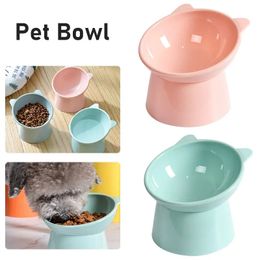 2023 Cat Bowl High Foot Dog Bowl 45°Neck Protector Cat Pet Food Water Bowls Pet Feeding Cup Pet Feeder 240429