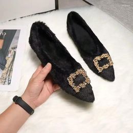 Casual Shoes 2024 Mink Wool Cotton Flat Bottom Plus Velvet Women's Mao Warm And Comfortable In Winter