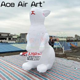 Party Supplies Inflatable Easter Decorations Standing Red Eye White Custom Logo For Advertising And Parties