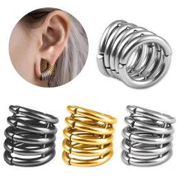 Jewellery Vanku 1pc Ear Lobe Cuff Ear Gauge Plugs Ear Tunnels Stretcher Lobe Weights Women Clip on Cartilage Body Piercing Jewellery