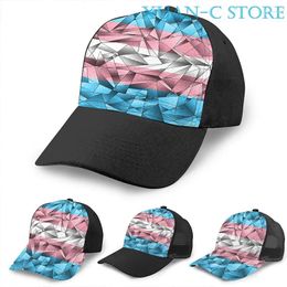 Ball Caps Abstract Transgender Flag Basketball Cap Men Women Fashion All Over Print Black Unisex Adult Hat