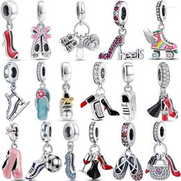 Loose Gemstones Authentic 925 Sterling Silver Shoe Series Heels Sports Shoes Skating Dangle Fit Original Bracelet Jewellery DIY Gift