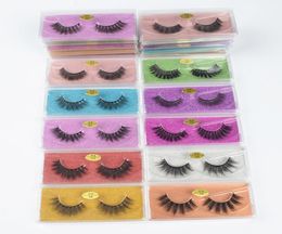 50lots 10 styles 3D Mink Eyelash Makeup Eyelashes ColorfulCard Natural Thick Fake Makeup Tool False Lashes Extension8955104