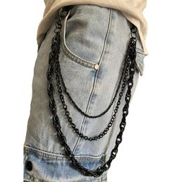 Belts Men Women Waist Chain Key Wallet Belt Ring Clip Biker Multilayer Retro Long Punk Jewelry Hip Hop Metal Keychain3920320