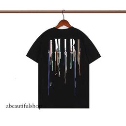 Amirir T Shirt Designer T-Shirt Fashion Splash Ink Graffiti Short Printed Men Cotton Casual Oversize Hip Hop Streetwear Tshirts Euro Size S-Xl 502