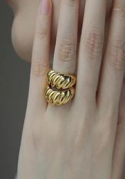 2020 New Daily Fashion Index Finger Knuckle Rings For Party Jewelry Croissant Shape 18K Gold Plated Rings For Women Open14034776