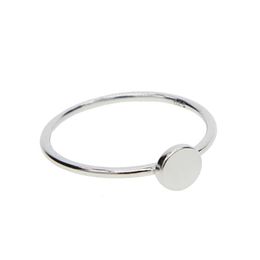 Band Rings Size WXW6-8 new sterling silver stone free design simple and exquisite jewelry daily geometric round girl ring Q240429