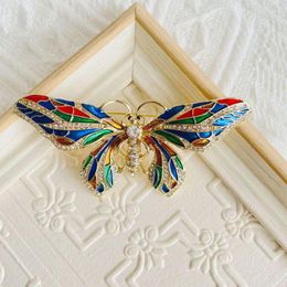 Brooches 2024 Autumn Colourful Enamel Butterfly Brooch European And American Jewellery Women's Coat Accessory Pin
