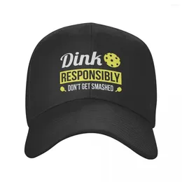 Ball Caps Dink Responsibly Don't Get Smashed Pickleball Gift Baseball Cap For Women Men Breathable Dad Hat Performance Snapback Hats