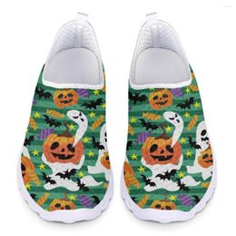 Casual Shoes Kawaii Ghost Pumpkin Bat Candy Pattern Ladies Spring Autumn Walking Dirt Resistant Brand Design Breathable Sneakers DIY