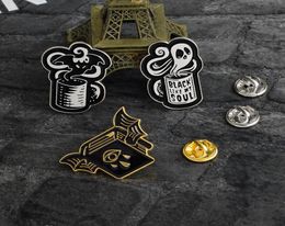 European Enamel Ghost Devil Collar Pins Halloween Gift Cowboy Clothes Brooches Alloy Backpack Skirt Jewelry Badge Accessories Whol4259710