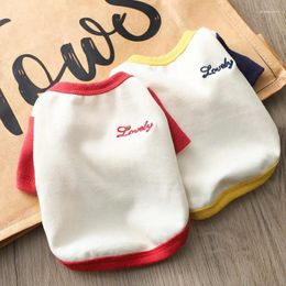 Dog Apparel Patchwork Pet T-shirt Spring Summer Pullover Teddy Two Legs Clothes Fashion Puppy Clothing Yorkshire Vests