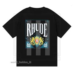 24Ss NEW Rhude Mens T Shirt High Quality Tess Designer Casual Fashion Short Sleeve Europe America Men Women Round Neck Fashion Tshirts US Size S-Xxl 987