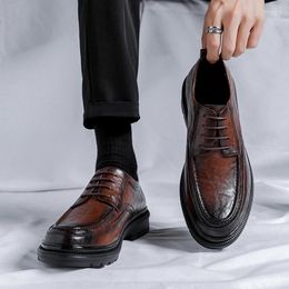 Casual Shoes High Quality Leather Men Spring Fashion Oxford Male Adult Business Dress Comfort Non-slip Formal Mens