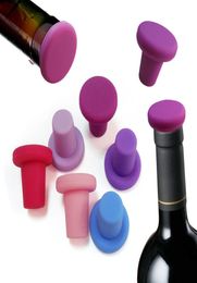 9 Colours Bottle Stopper Caps Family Bar Preservation Tools Food Grade Silicone Wine Bottles Stopper Creative Design Safe Healthy J2809093