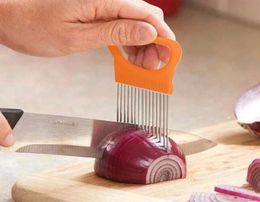 New Shrendders Slicers Tomato Onion Vegetables Slicer Cutting Aid Holder Guide Slicing Cutter Safe Fork tools 1846 V28659571