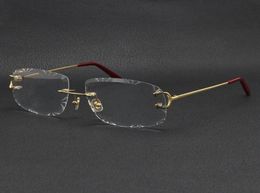 Whole Selling Rimless T8200762 Unisex silver gold metal frame Eyewear lunettes driving glasses C Decoration eyeglasses frames 8897779