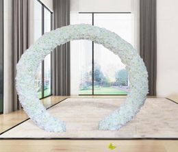 10pcslot Wedding Decorative White Artificial Rose Silk Flowers Runner 3D Flower Wall Backdrop Stage Decoration 40x60cm12003066