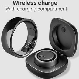 SR200 Men Smart Ring Heart Rate Blood Pressure Blood Oxygen Temperature Sleep Health Tracker Wireless Charging Women Smart Ring. 240422